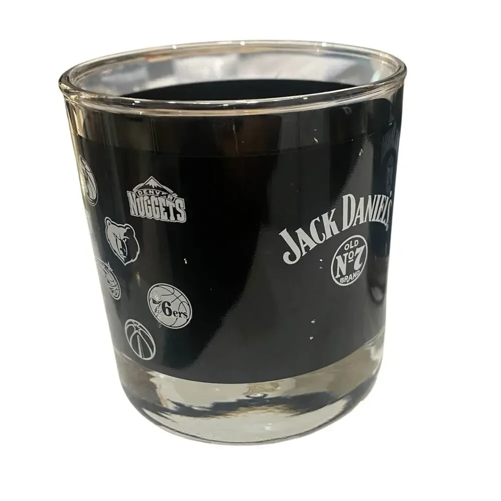 Set of 3 Jack Daniels NBA Lowball Glasses Bourbon Whiskey Rocks Limited Edition